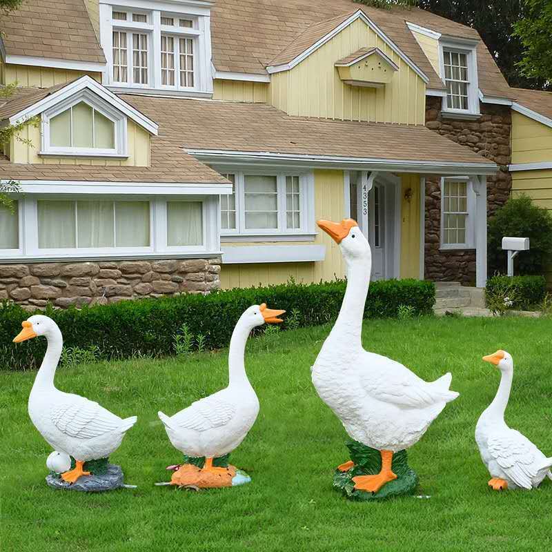 Shengye Outdoor garden forest landscape simulation animal goose duck garden villa decoration fiberglass sculpture decoration