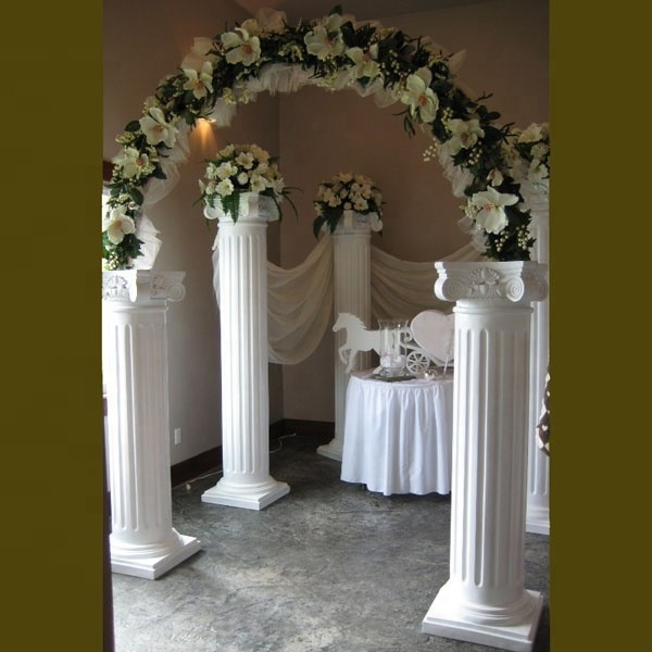 Customizable outdoor decoration manual Natural Stone Marble Decorative Wedding Columns For Sale