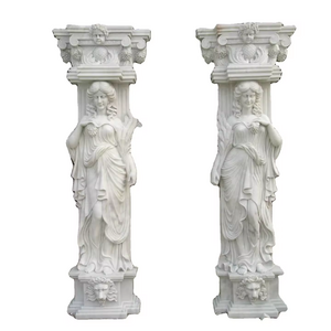 Shengye big size natural marble roman column hand carved custom design outdoor decoration high quality