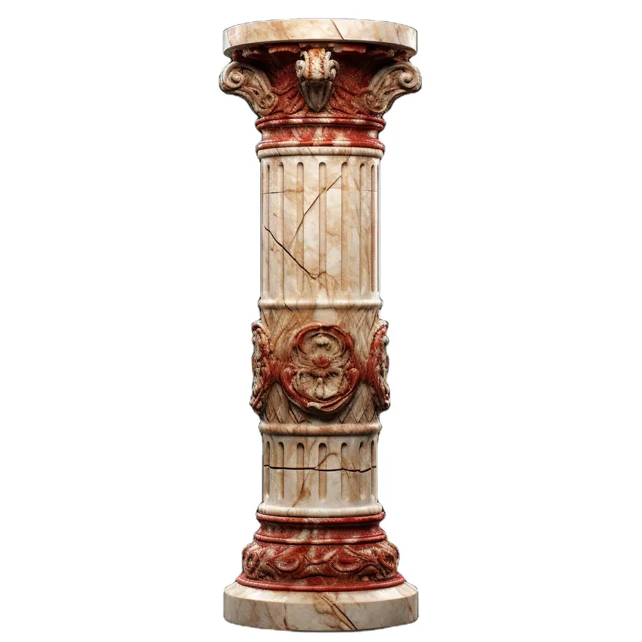 Shengye big size natural marble roman column hand carved custom design outdoor decoration high quality