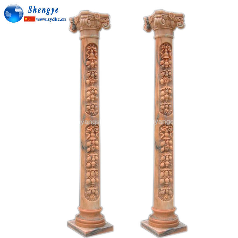 Shengye European Style Marble Granite Column And Pillar Design With Hot Sale