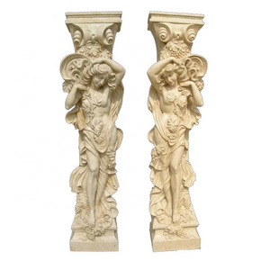 Sculpture  Column  Stone Roman Design Decorative Natural Marble Pillar Stone Column marble stone carving gate pillars design