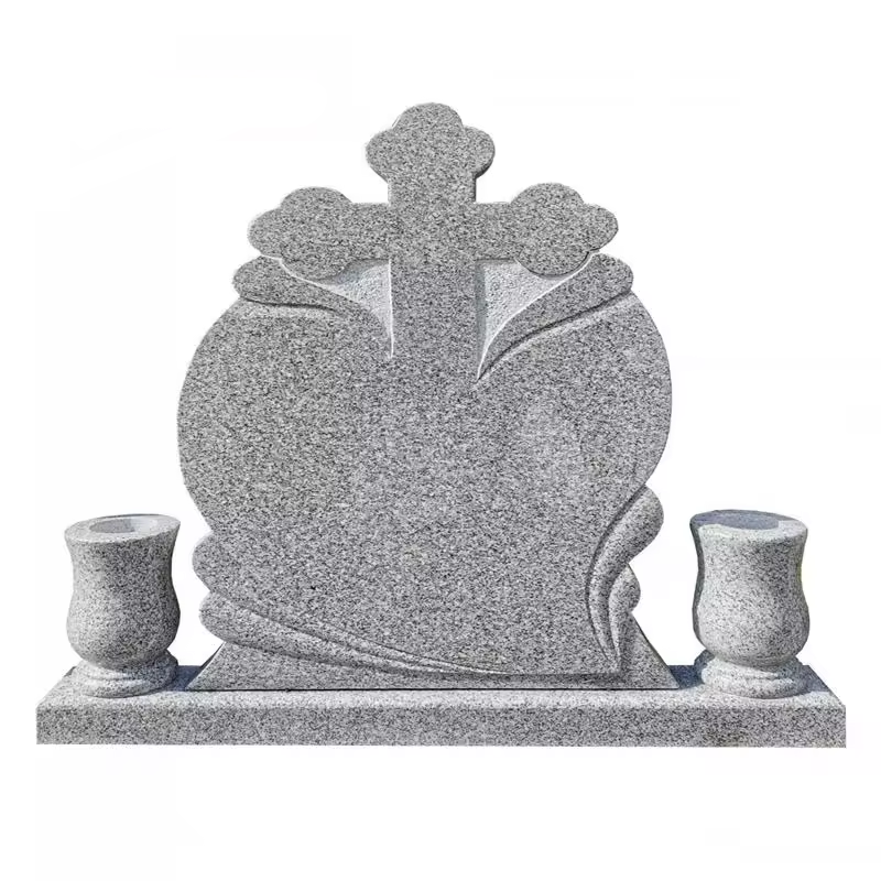 Shengye Factory Wholesale Price European Style Grave stone Grey Granite Engraving Grey Granite Tombstone Headstone For Graves