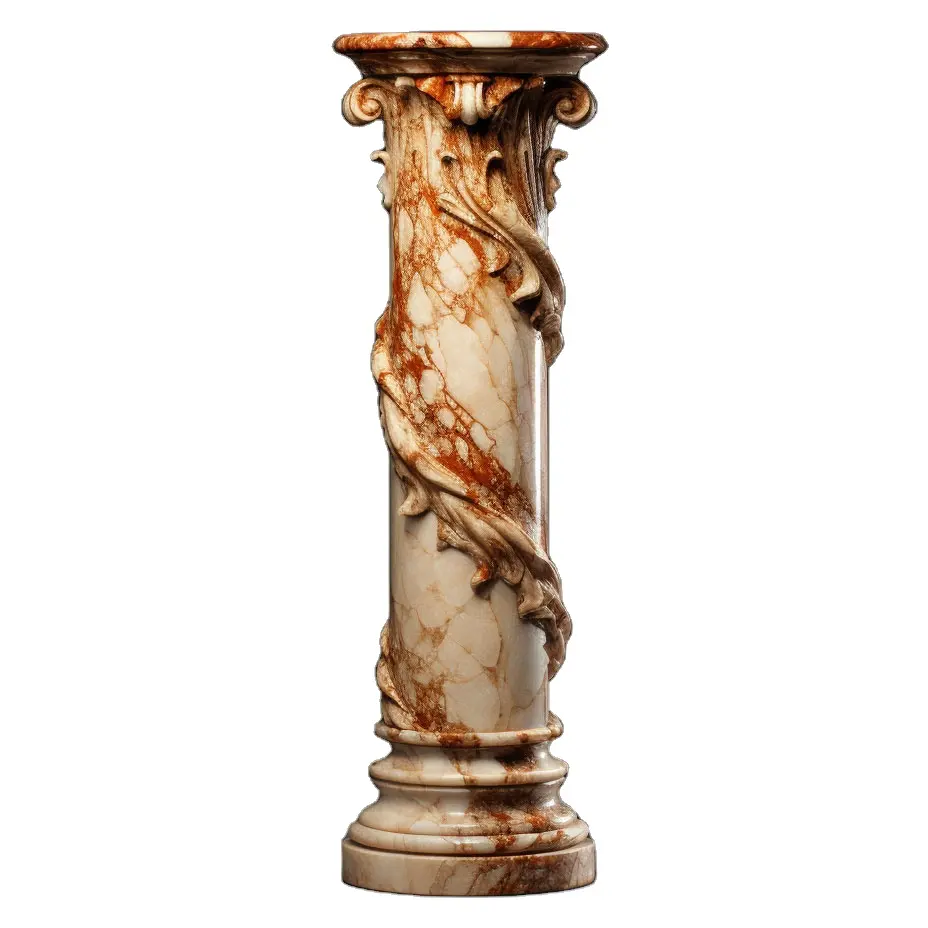 Shengye big size natural marble roman column hand carved custom design outdoor decoration high quality