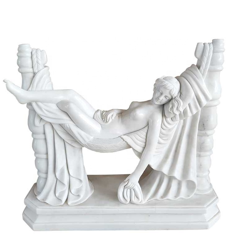 Woman Marble Statue New Hand Made Sexy White Style Modern Natural stone carvings and large sculptures for Sale