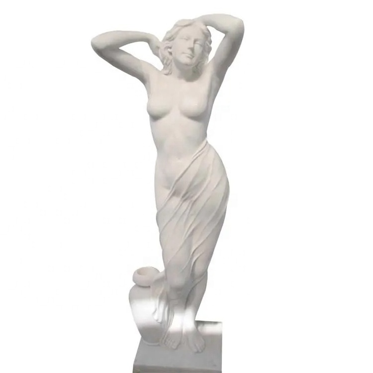 Woman Marble Statue New Hand Made Sexy White Style Modern Natural stone carvings and large sculptures for Sale