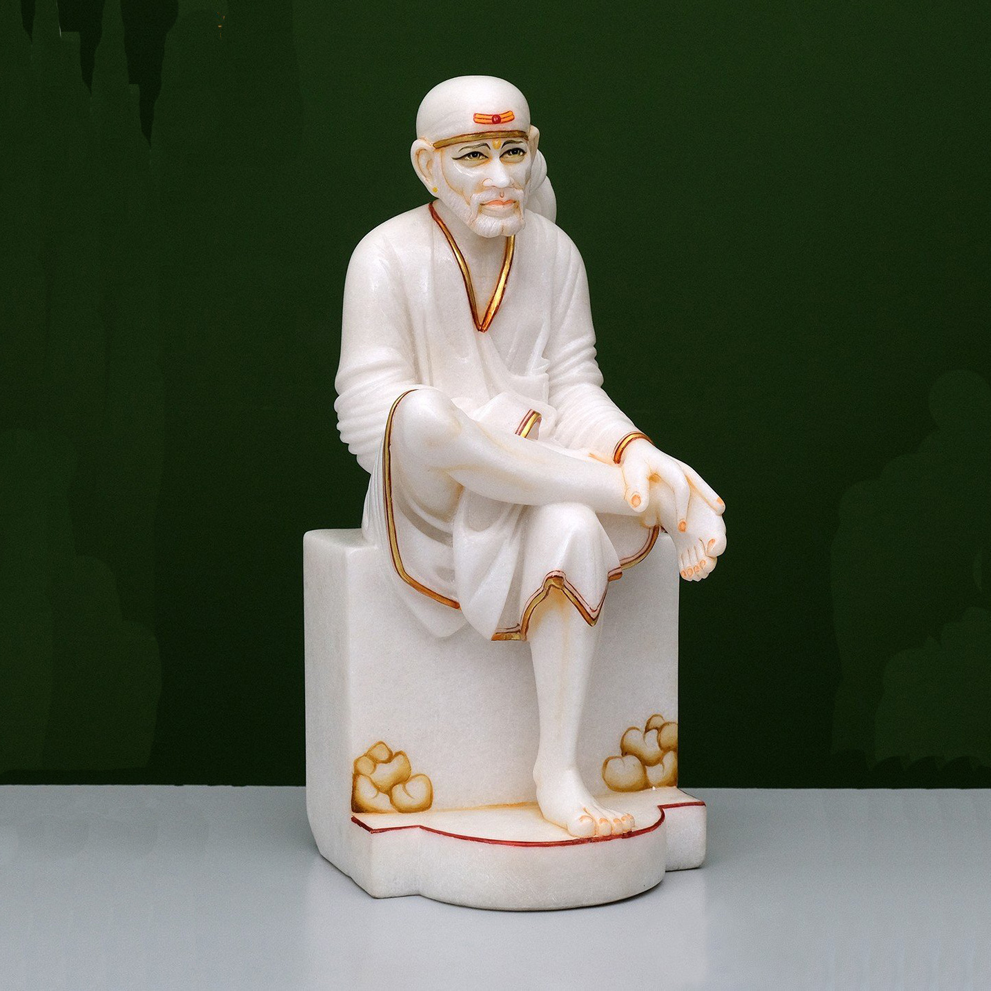 Wholesale Indian Garden Hand-carved high-quality Stone Sai Baba religious style Statues Marble stone statue of Sai baba