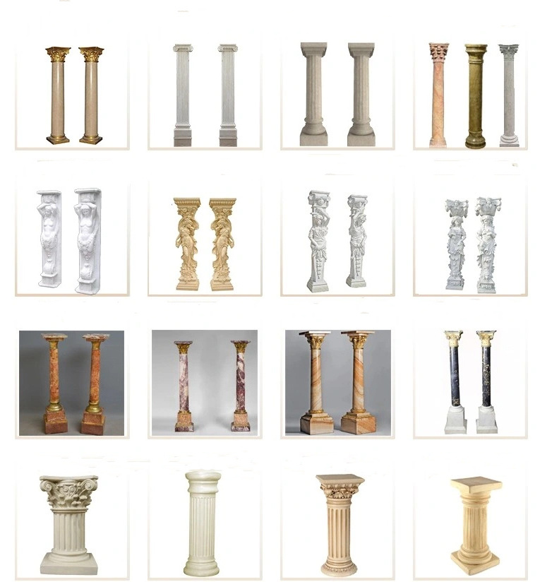 Sculpture  Column  Stone Roman Design Decorative Natural Marble Pillar Stone Column marble stone carving gate pillars design