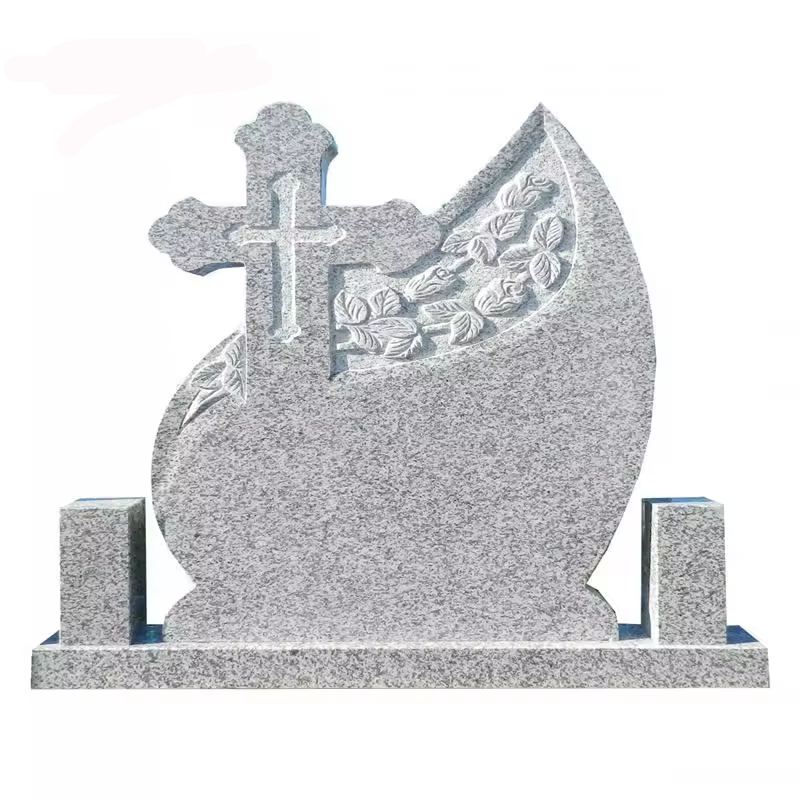 Shengye Factory Wholesale Price European Style Grave stone Grey Granite Engraving Grey Granite Tombstone Headstone For Graves