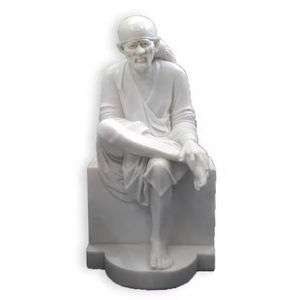 Sheng Ye hand-carved large white marble statues of Hildisai Baba custom statues of Hindu style religious figures