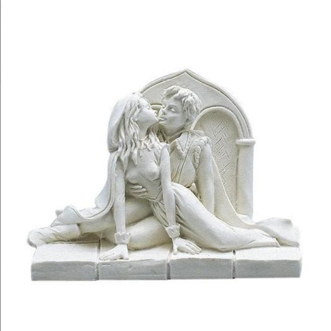 Shengye Factory Direct Hand Carved polished grey marble stone Angel Man and Woman outdoor large Statue Sculpture