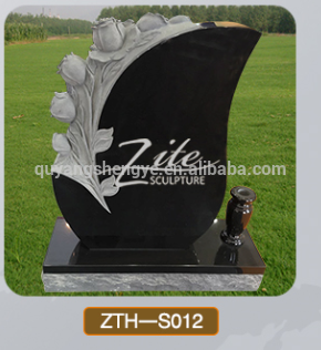 Outdoor Decorative Stone chinese factory hand carved Black Marble Headstone and Monument Grave Stone Carvings and Sculptures