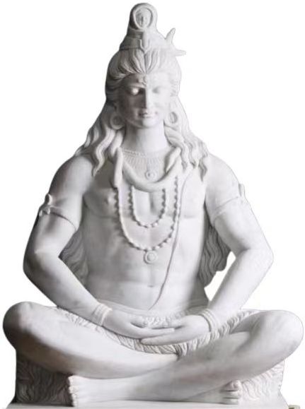 Sheng Ye hand-carved large white marble statues of Hildisai Baba custom statues of Hindu style religious figures