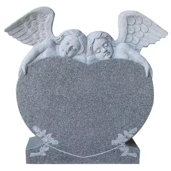 Shengye Factory Natural Marble Granite Heart shaped tombstone wholesale hot sale Europe Style Popular design cemetery headstones