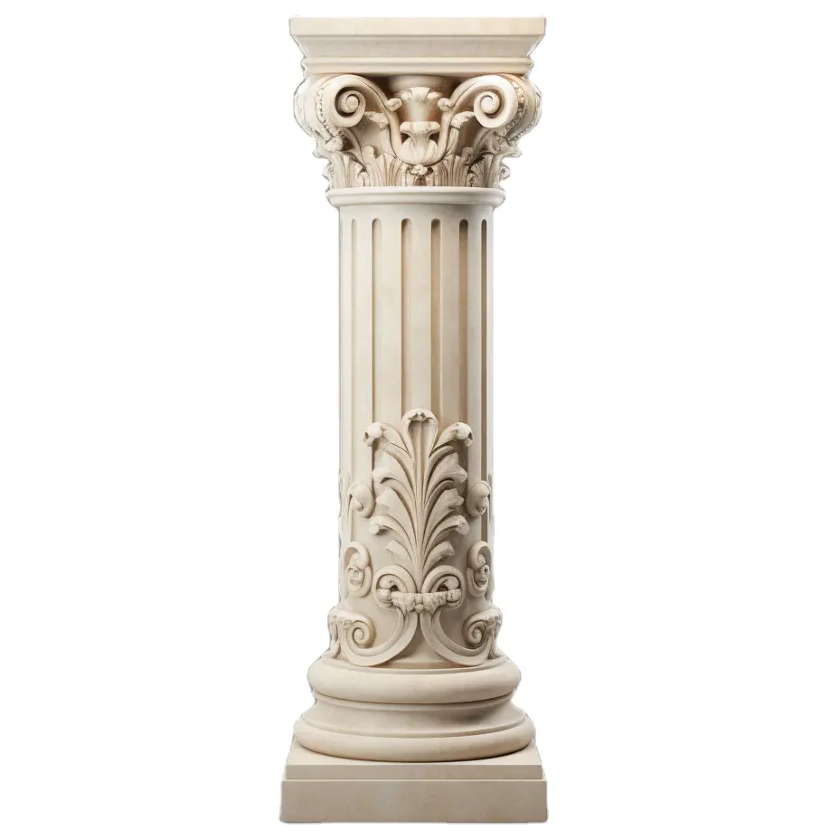 Shengye big size natural marble roman column hand carved custom design outdoor decoration high quality