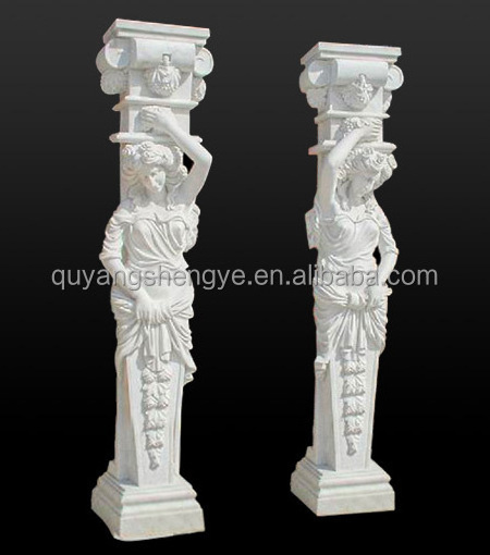 Sculpture  Column  Stone Roman Design Decorative Natural Marble Pillar Stone Column marble stone carving gate pillars design