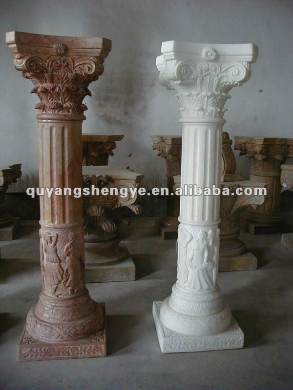 Customizable outdoor decoration manual Natural Stone Marble Decorative Wedding Columns For Sale