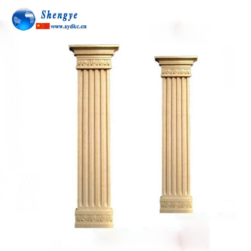 Shengye Outdoor Decoration Stone Natural White and Yellow Marble Pedestal Column Hand Made Pillar