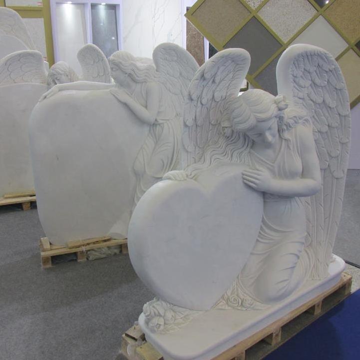 Granite Life Size Angel Statue Monuments Marble Stone Carved White Home Decoration SCULPTURE Buddhism Engraving Marble Tombstone