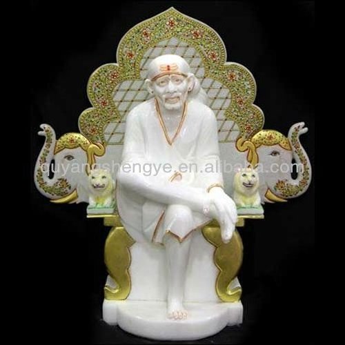 Wholesale Indian Garden Hand-carved high-quality Stone Sai Baba religious style Statues Marble stone statue of Sai baba