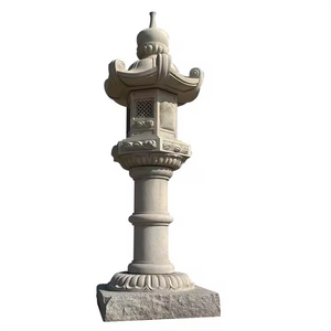 Shengye Factory selling custom-designed garden outdoor sculpture Japanese granite stone lighthouse spring lantern