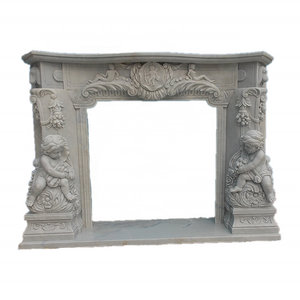 Indoor Home Decoration Popular Design Hand Carved Decorative  marble fireplace  Modern Marble tabletop  Fireplace sculpture