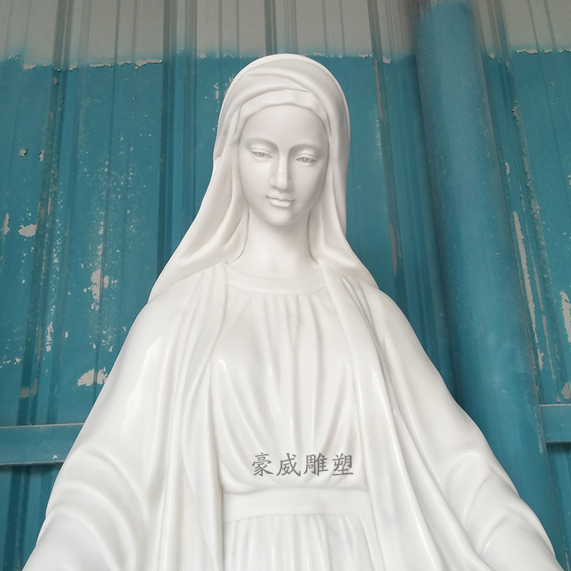 Large Religious Famous Church Sculpture Life Size Natural White Marble  Saint Virgin Mary Statue