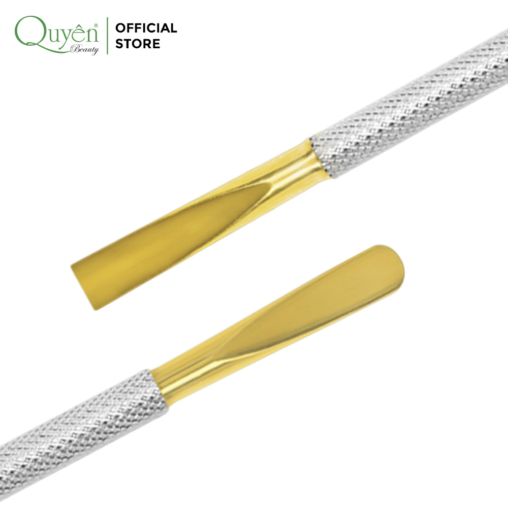 Quyen Beauty S-505 Professional Stainless Steel Cuticle Pusher Cleaner for Manicure and Pedicure Nail Care Supplies