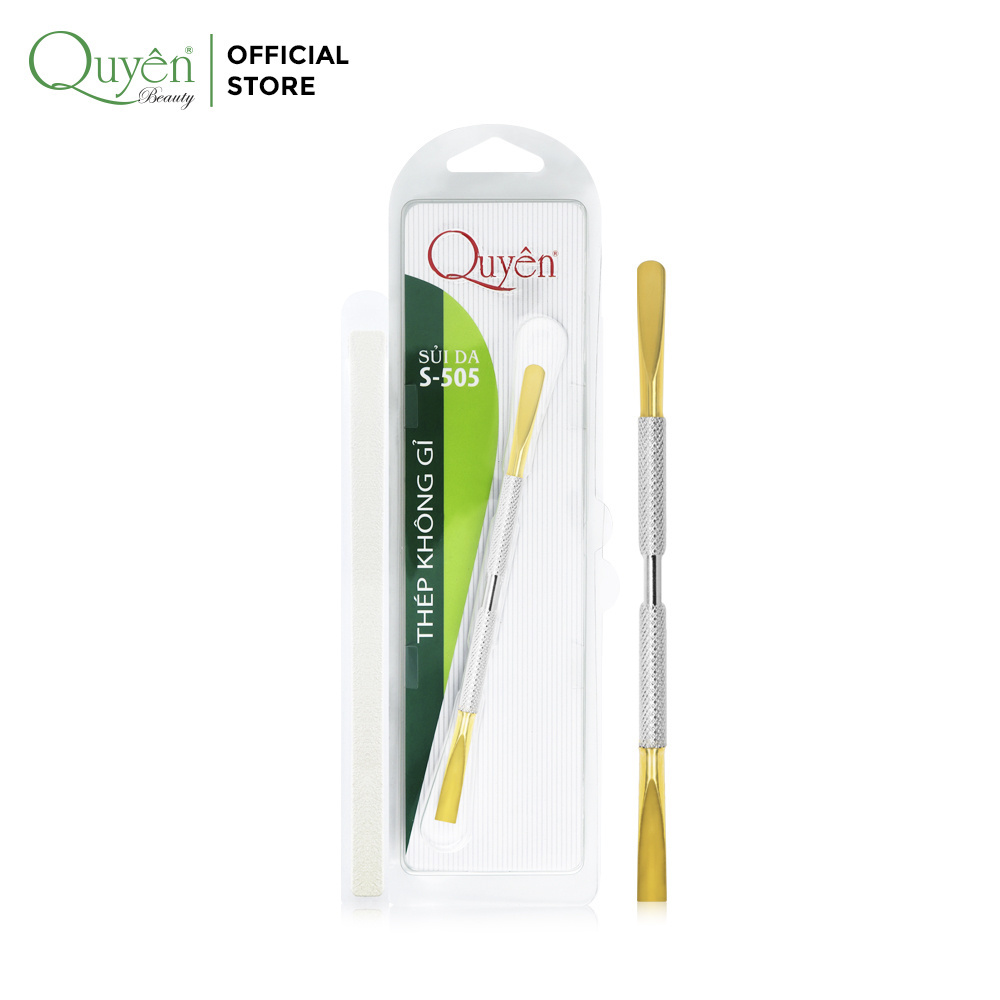 Quyen Beauty S-505 Professional Stainless Steel Cuticle Pusher Cleaner for Manicure and Pedicure Nail Care Supplies