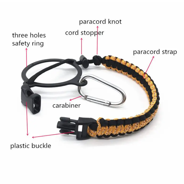 ZP in stock Outdoor 12-64oz wide mouth water bottle parachute cord handle Hand-Made Polyester Strap