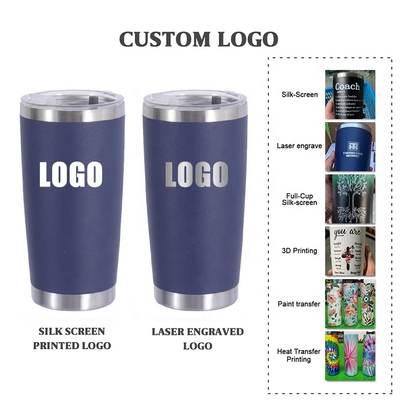 ZP Custom logo yetys 20oz powder coated stainless steel Vacuum Insulated tumbler with w/mag Slider Lid and straw