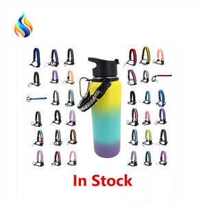 ZY in stock Outdoor 12-64oz wide mouth water bottle parachute cord handle Hand-Made Polyester Strap