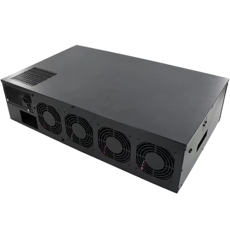 Play at home Server Case 8Fans Stock 8Gpu 12  Wholesale Cheap Gpu Rig slient 8gpu case 65mm gpu case B85 two raw cooling fan