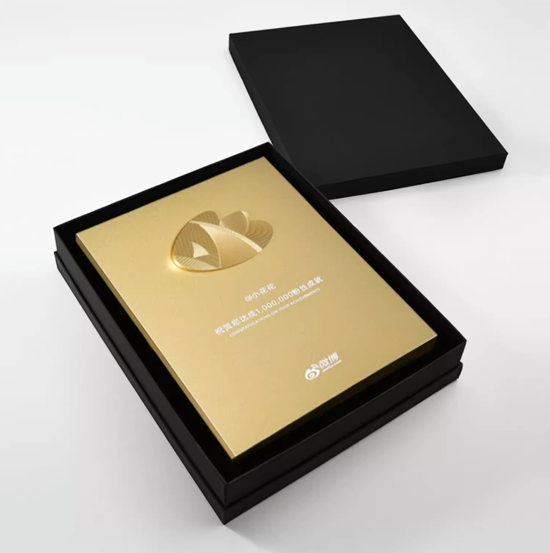 Custom gold Aluminum plaque trophy employee awards for corporate recognition