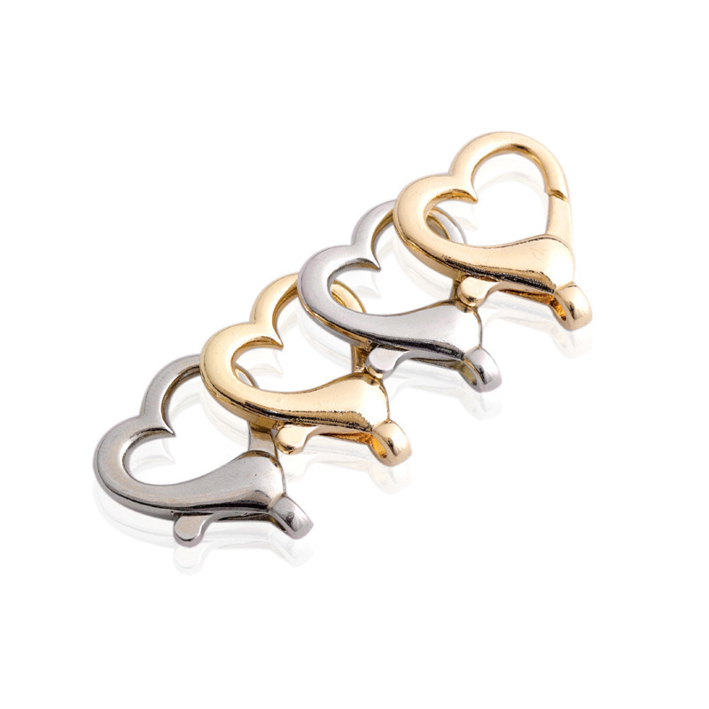 10pcs/bag 26*21.5mm Alloy  Heart Shape Lobster Clasp Hooks Necklaces Bracelet Chain Connectors