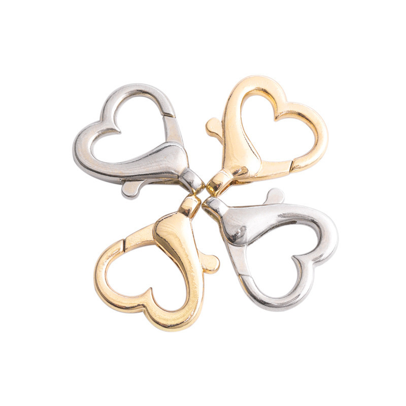 10pcs/bag 26*21.5mm Alloy  Heart Shape Lobster Clasp Hooks Necklaces Bracelet Chain Connectors