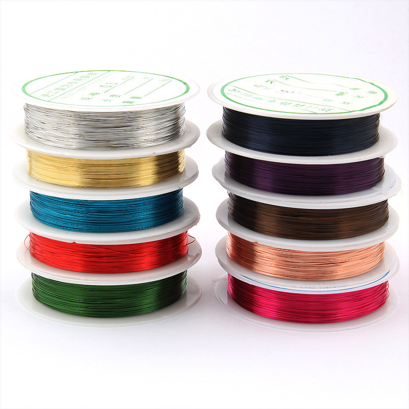 0.3/0.4/0.5/0.6/0.8mm colors 15m Silver Gold Plated Copper Wire Beads Wire For DIY Jewelry Findings Craft Making Accessories