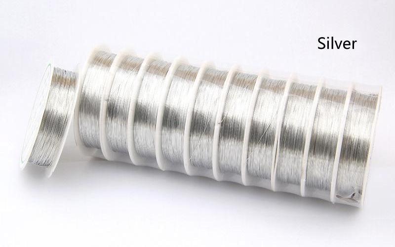 0.3/0.4/0.5/0.6/0.8mm colors 15m Silver Gold Plated Copper Wire Beads Wire For DIY Jewelry Findings Craft Making Accessories