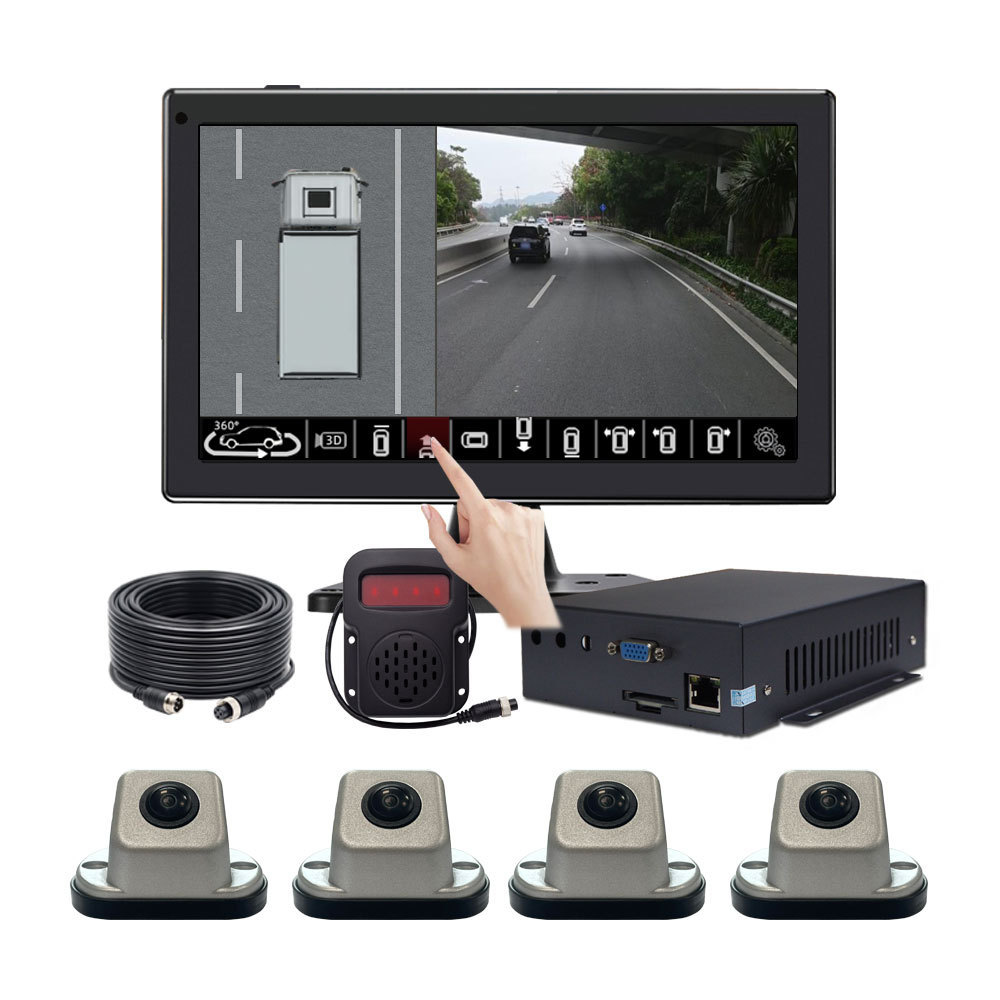 72P 3D 360 Around View Monitor Car Camera System Bird View Panoramic Camera System For School Bus Truck with alertor