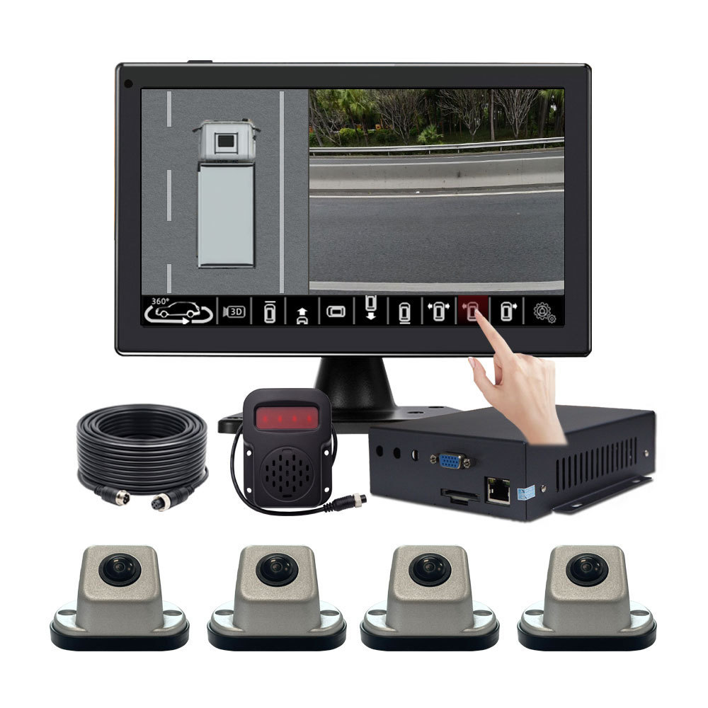 72P 3D 360 Around View Monitor Car Camera System Bird View Panoramic Camera System For School Bus Truck with alertor