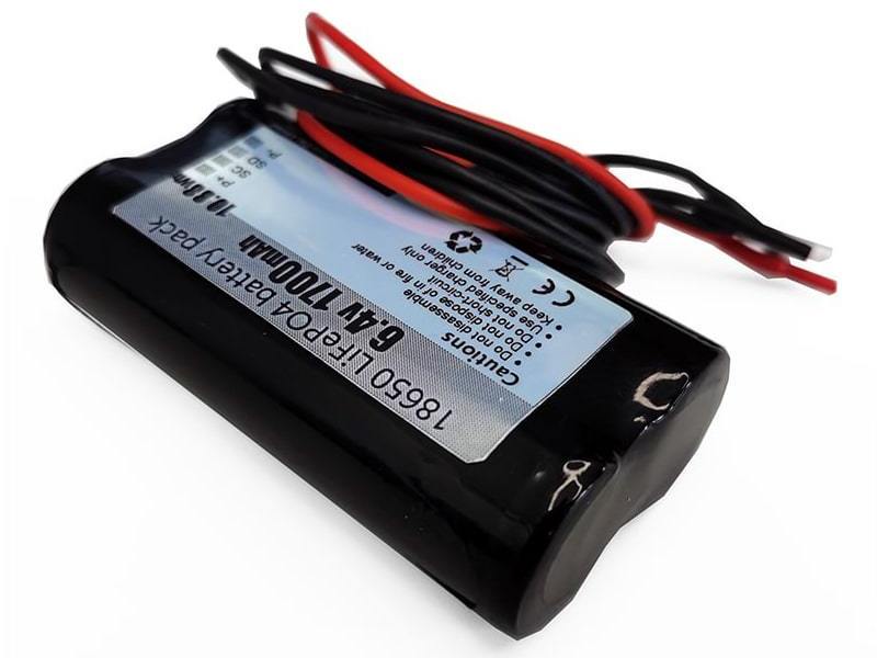 2s1p 18650 6V 6.4V 1700mAh Rechargeable LiFePO4 Battery Pack with I2c Communication Protocol for Outdoor robots Flashlight