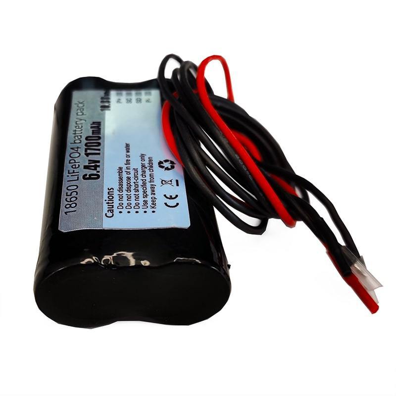 2s1p 18650 6V 6.4V 1700mAh Rechargeable LiFePO4 Battery Pack with I2c Communication Protocol for Outdoor robots Flashlight