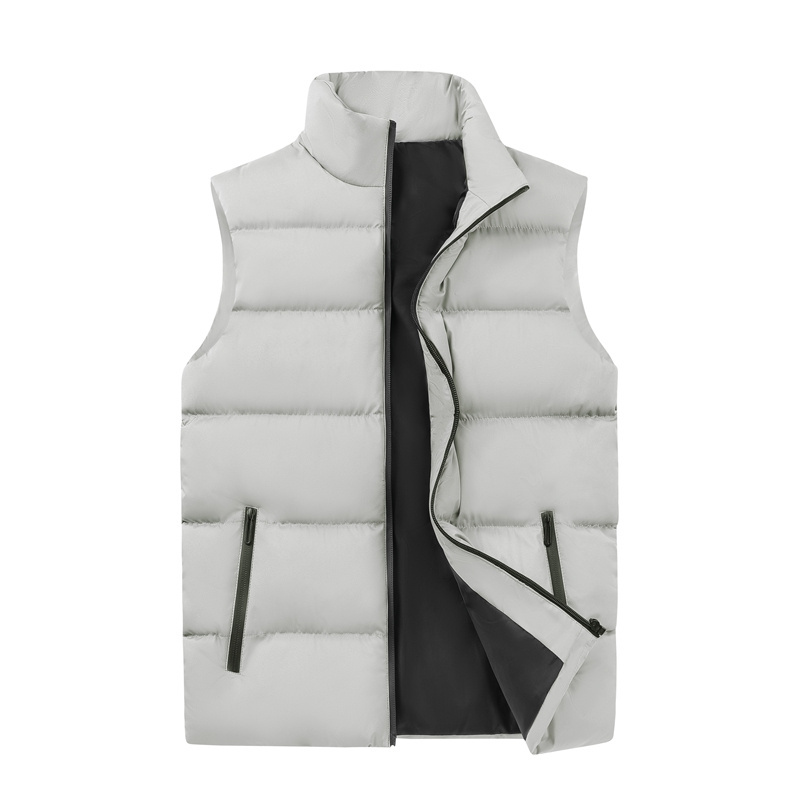 Custom Winter Warm Stand Collar Men's Windproof Lightweight Sleeveless Jacket Gilets Vest Jacket Men's Vests