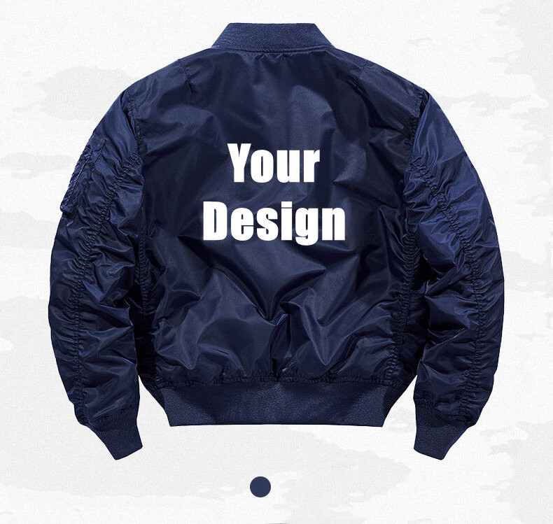 OEM customized men's jacket embroidery Nylon MA1 Flight Custom Bomber Jacket for men