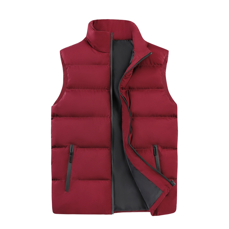 Custom Winter Warm Stand Collar Men's Windproof Lightweight Sleeveless Jacket Gilets Vest Jacket Men's Vests