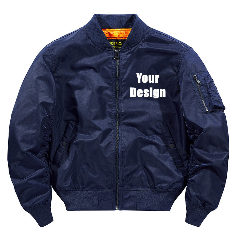 OEM customized men's jacket embroidery Nylon MA1 Flight Custom Bomber Jacket for men