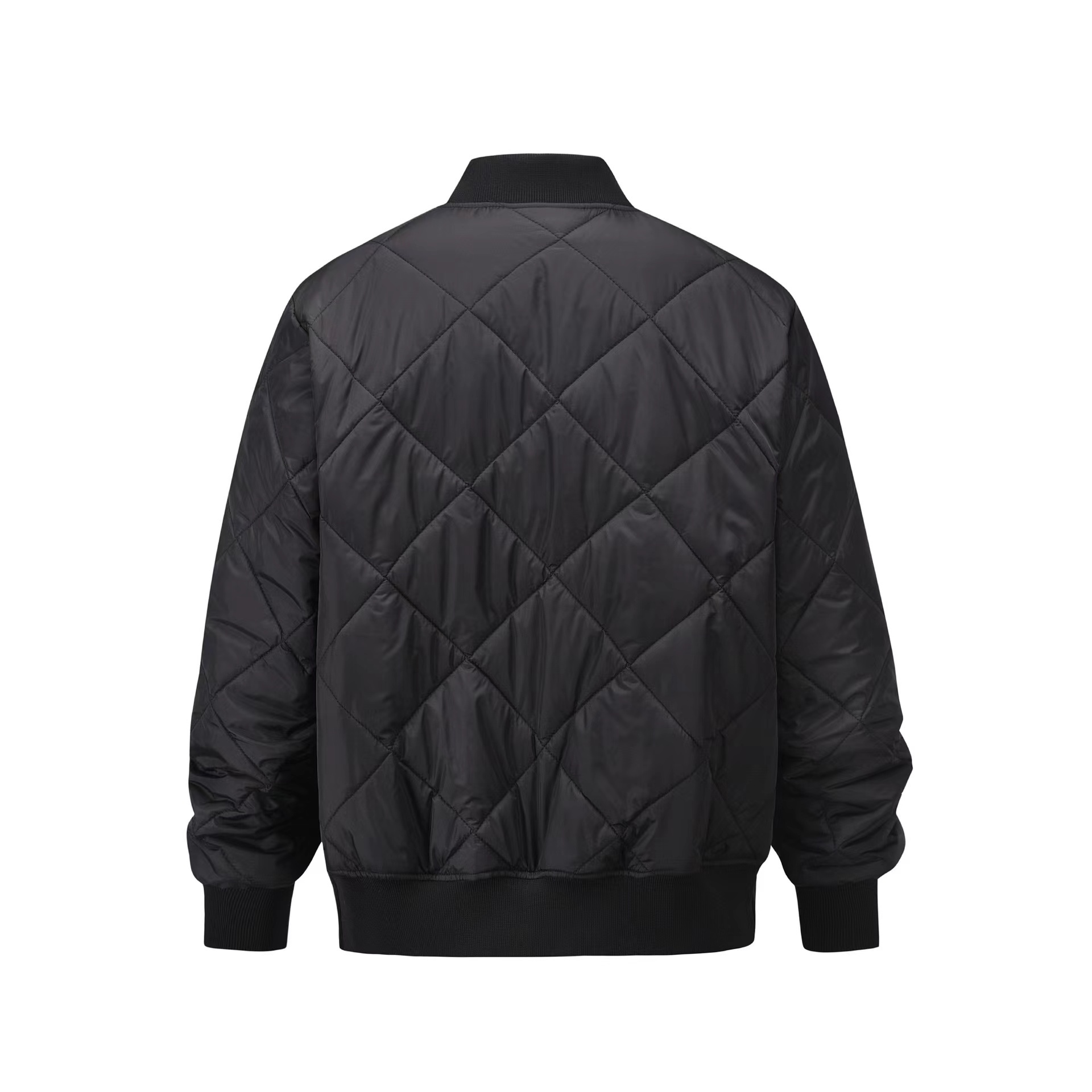 Custom Logo Winter High Street Retro MA1 Flight Jacket Mens Zipper Up Diamond Quilted Bomber Jackets For Men