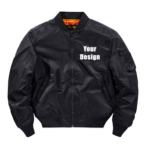 OEM customized men's jacket embroidery Nylon MA1 Flight Custom Bomber Jacket for men