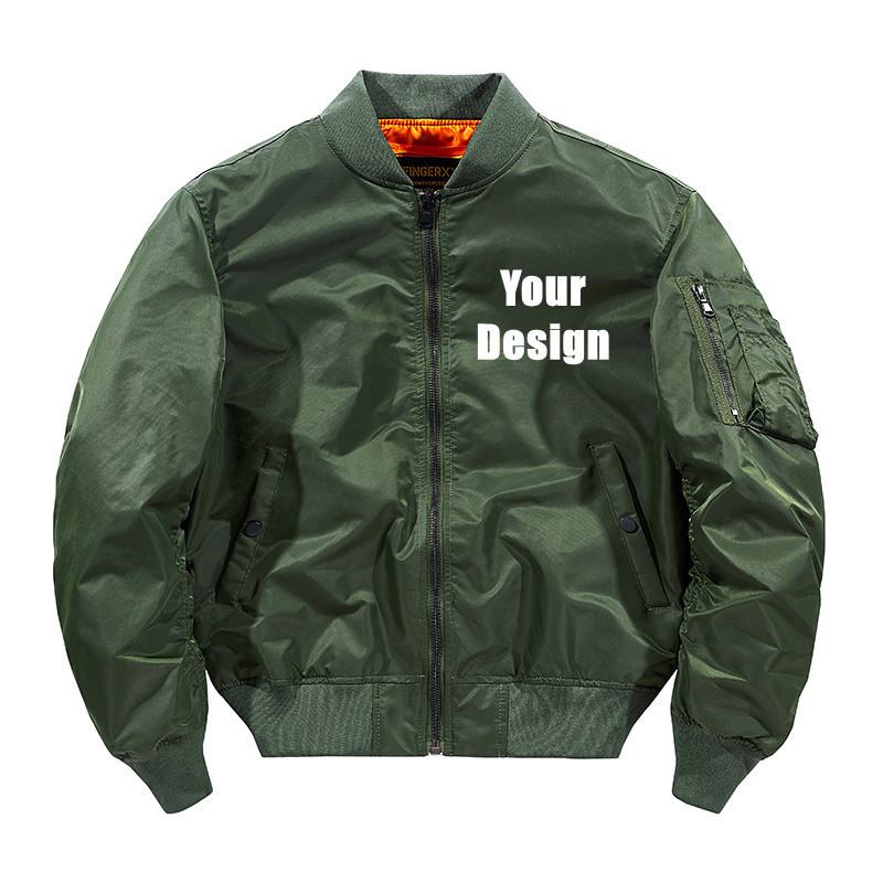 OEM customized men's jacket embroidery Nylon MA1 Flight Custom Bomber Jacket for men