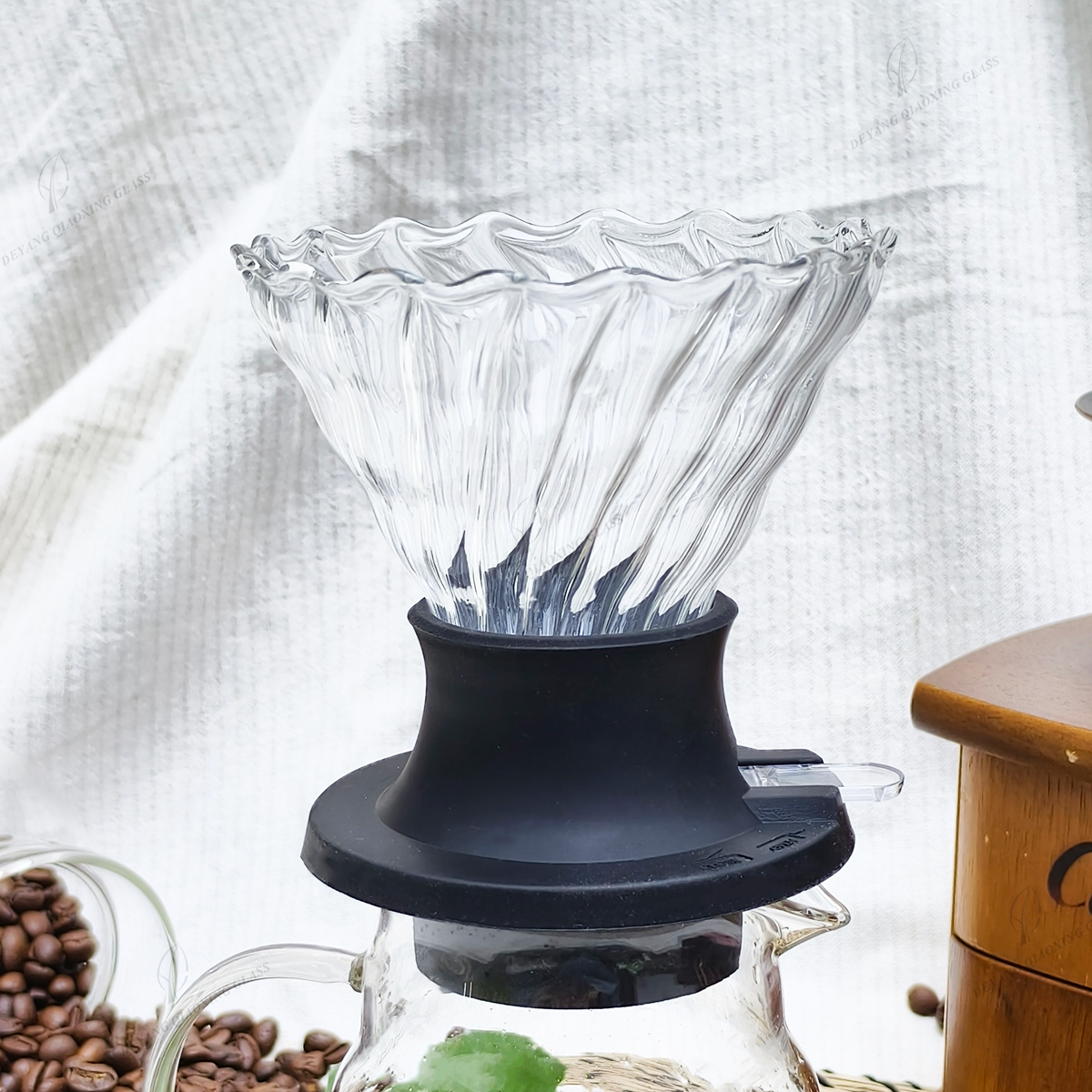 Pour Over Manual Coffee Maker Drip Coffee Mug Filter Highly Recommended Glass Coffee Set Cone Strainer